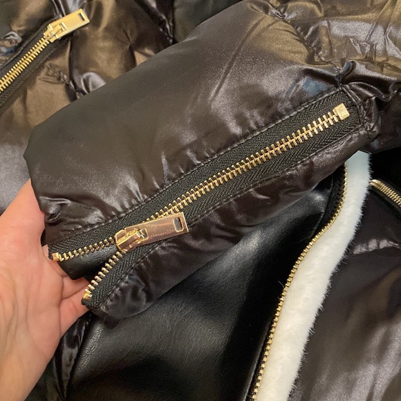 NWT GENERATION LOVE Avila faux fur combo puffer jacket vegan leather moto coat - Picture 15 of 16